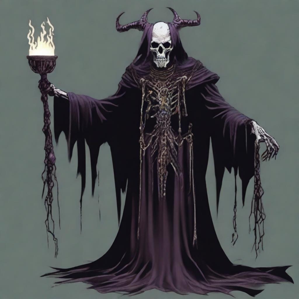 Generate an image of a Demonic Lich from the universe of Dungeons and Dragons