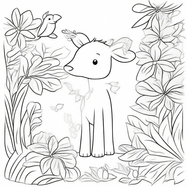 Create an image suitable for a children's colouring book