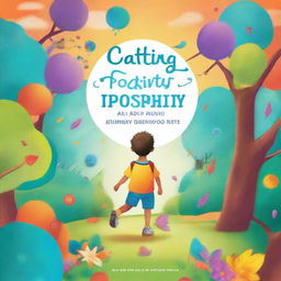 Create an image for a book cover titled 'Crafting Positivity: A Journey from Childhood Dreams to Adult Realities'