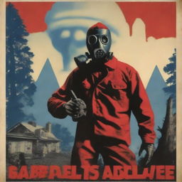 Generate an image for a propaganda poster set in an apocalyptic, rural, and wooded setting