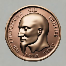 Generate an image of a faceless bronze coin