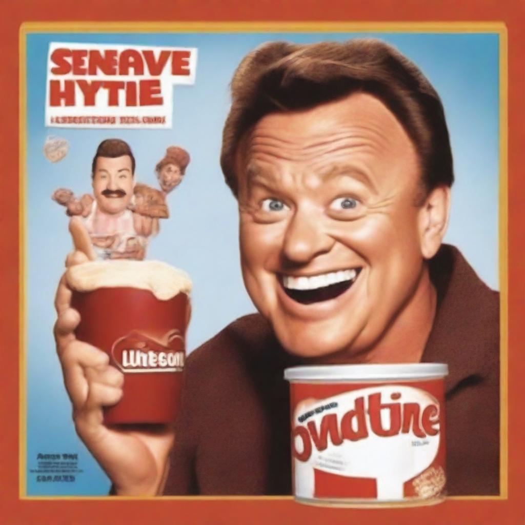 Generate a movie poster featuring Steve Hytner, with a theme revolving around Ovaltine