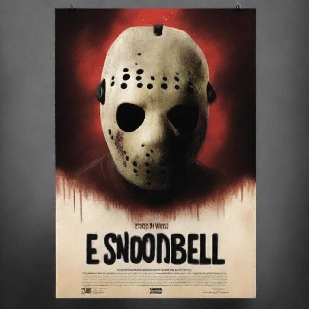 Create a horror slasher movie poster titled 'El sonido del cascabel'