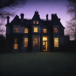 Create a chilling murder mystery scene set in an old manor