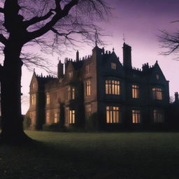 Create a chilling murder mystery scene set in an old manor