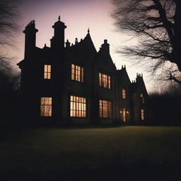 Create a chilling murder mystery scene set in an old manor