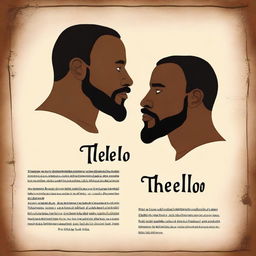 Create a poster for the theatrical play "Othello" by William Shakespeare in a historical and realism style