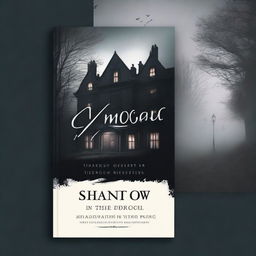 Create a book cover for a murder mystery novel called 'Shadow In The Manor'