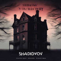 Create a book cover for a murder mystery novel called 'Shadow In The Manor'