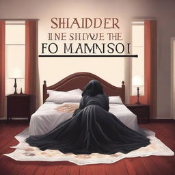 Create a book cover for a murder mystery novel titled 'Shadows In The Manor'