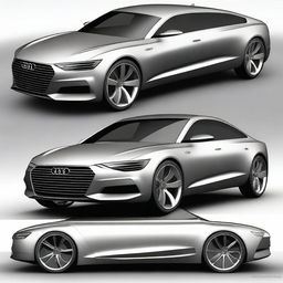 Generate an image of a futuristic Audi A6 concept car