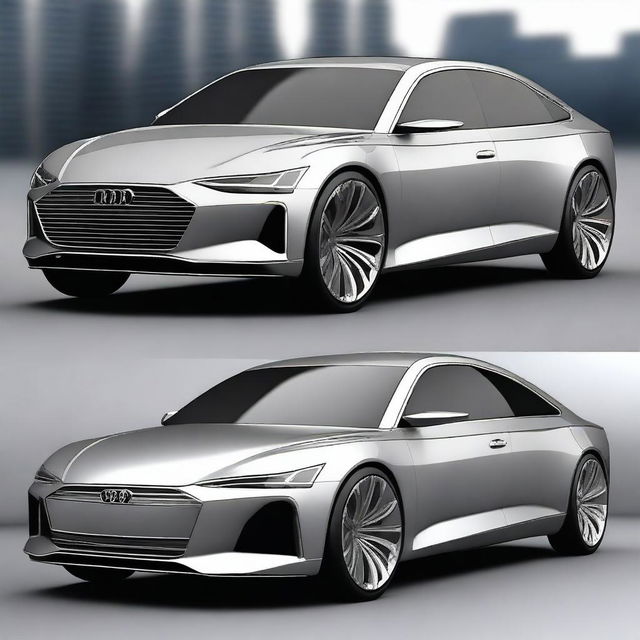 Generate an image of a futuristic Audi A6 concept car