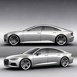 Generate an image of a futuristic Audi A6 concept car