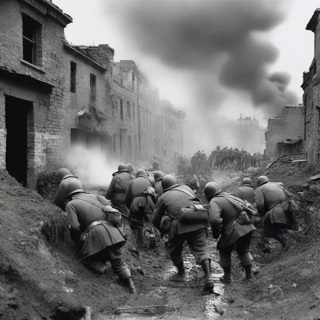 Create an image depicting a World War 2 scene