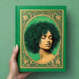 A book cover in a vibrant shade of green