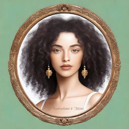 A book cover displaying a feminine woman with curly hair admiring herself in a neoclassical mirror