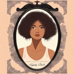 A book cover featuring a feminine woman with curly hair looking at herself in a mirror