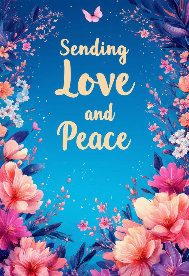 An uplifting book cover design with the text 'Sending Love and Peace'