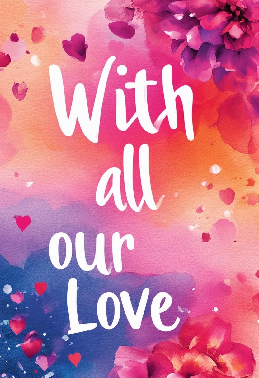 A warm and affectionate book cover design with the text 'With all our Love'