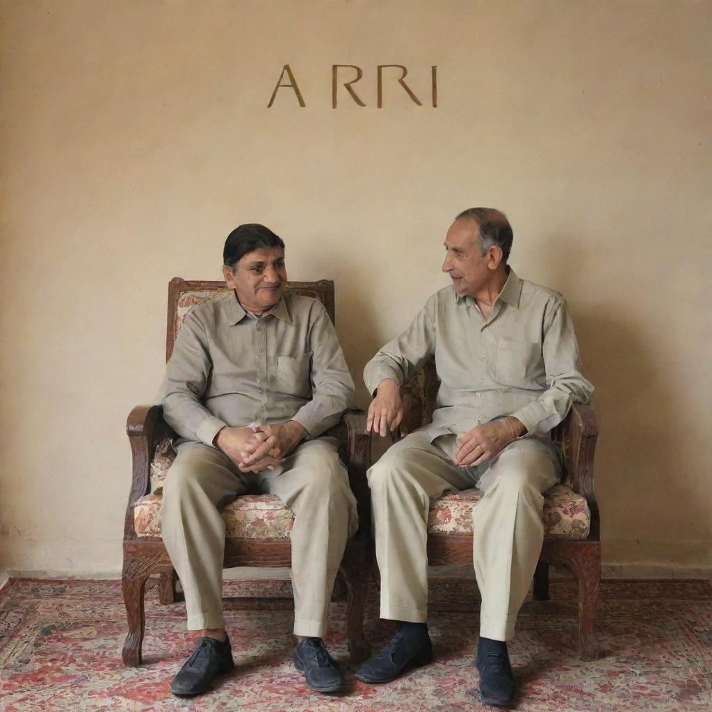 A contented couple sitting together on a chair, their names 'Subair' and 'Afrin' subtly designed and presented in the background.