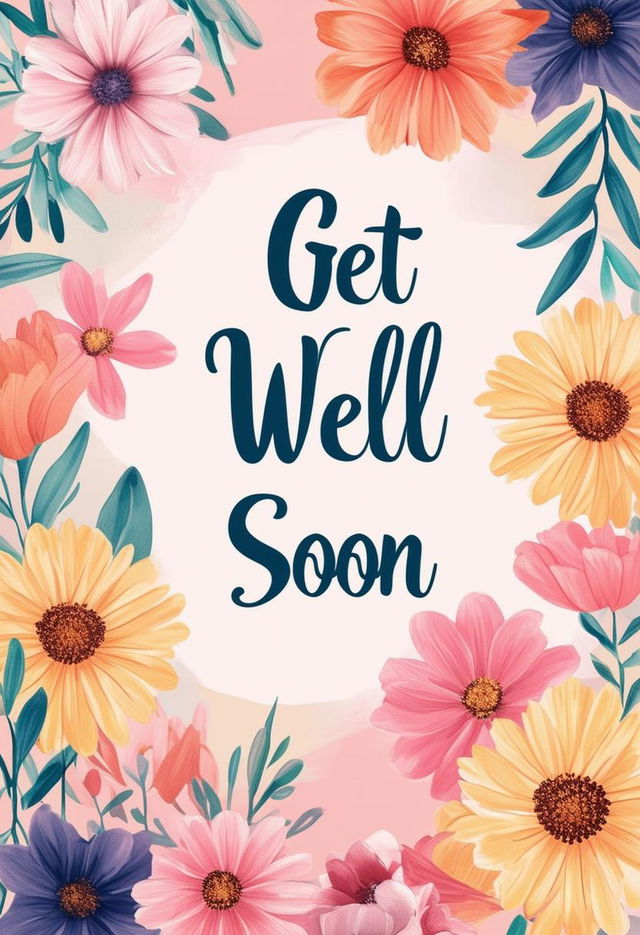 An uplifting book cover design with the text 'Get Well Soon'