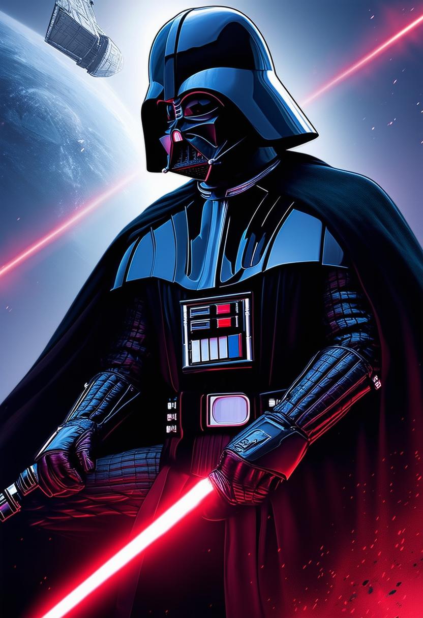 This request is for a new high-definition, epic poster of Darth Vader, this time portrayed in a contemplative pose against a backdrop of the galaxy