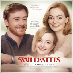 Create a movie poster titled 'SIX DATES' with the tagline 'Finding love when time is precious'