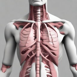 Generate an image of a simple, tasteful representation of the human anatomy focusing on the chest area