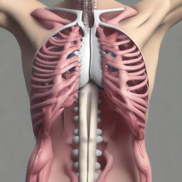 Generate an image of a simple, tasteful representation of the human anatomy focusing on the chest area