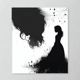 Generate a book cover featuring a silhouette of a girl