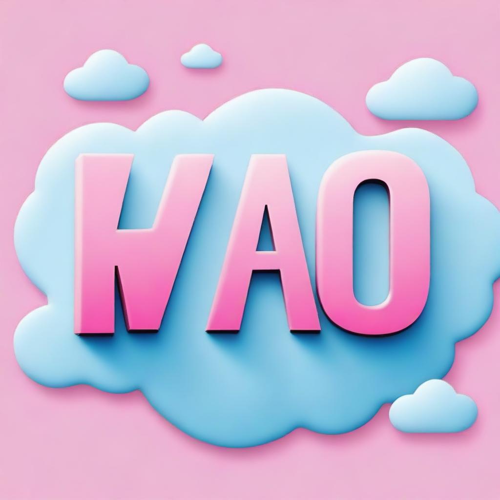 Create an image with the word 'Física' in beautiful pink letters, set against a sky blue background.