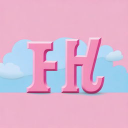 Create an image with the word 'Física' in beautiful pink letters, set against a sky blue background.