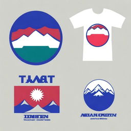 Generate additional fusion designs for a t-shirt that combines the logos of the Asian Institute of Technology (AIT) and the Nepali Society (NS)