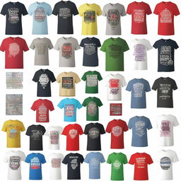 Generate a variety of t-shirt patterns