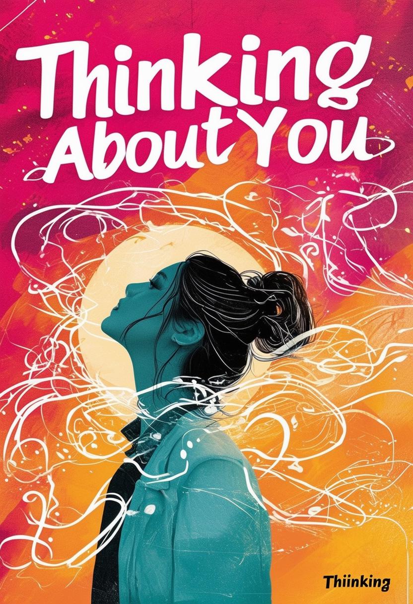 Design a book cover for 'Thinking About You' with an interesting background.