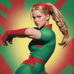 A dynamic, vibrant illustration of a person named Cammy N, showcasing their unique attributes and character, against a background that matches their style and personality.