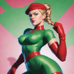 A dynamic, vibrant illustration of a person named Cammy N, showcasing their unique attributes and character, against a background that matches their style and personality.