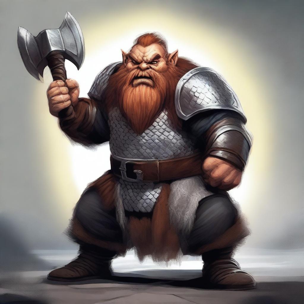 Generate an image of a furious dwarf, his face twisted in a rage