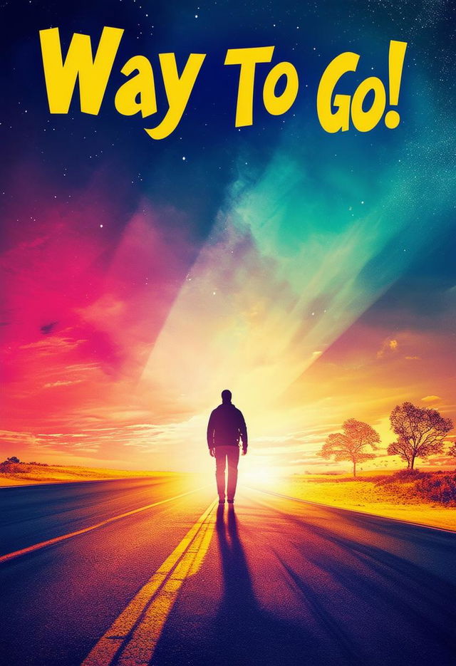 Design a book cover for a book titled 'Way To Go!' with an interesting background that draws attention