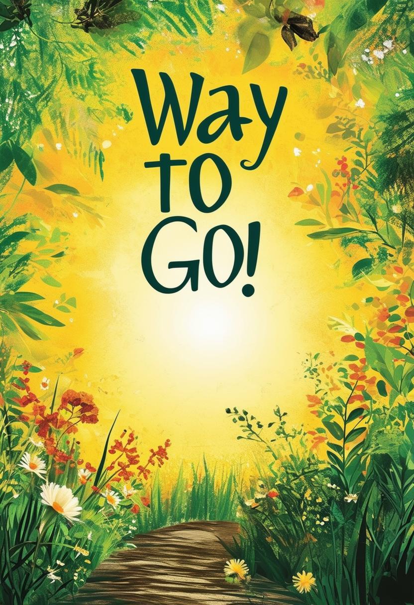 Design a book cover for a book titled 'Way To Go!' with an interesting background that draws attention