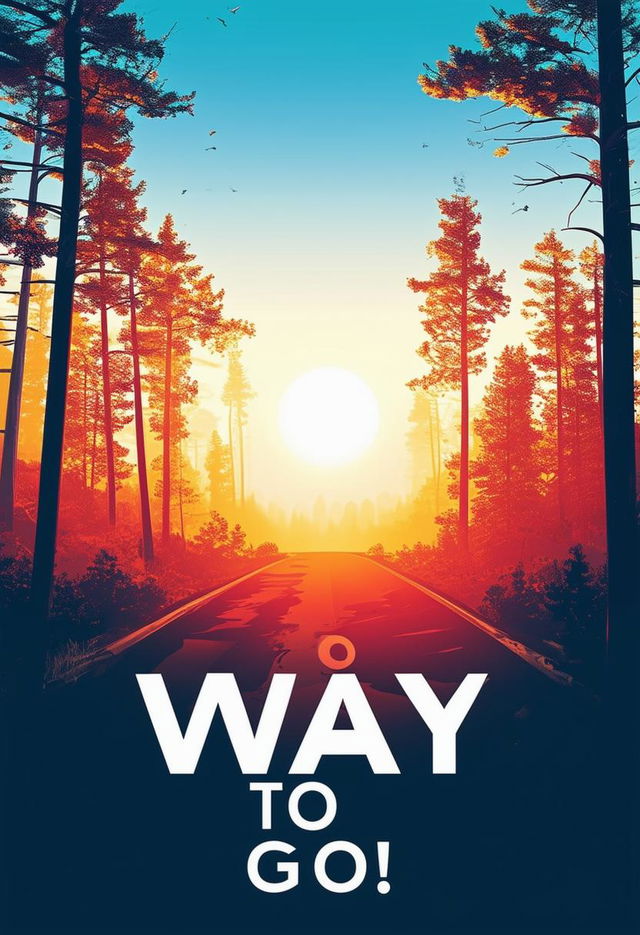 Design a book cover for a book titled 'Way To Go!', featuring an interesting background and prominently displaying the title