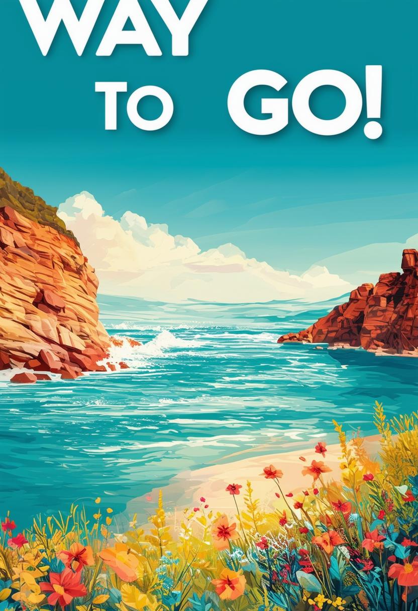 Design a book cover for the title 'Way To Go!', featuring a beautiful background and a clear, prominent title