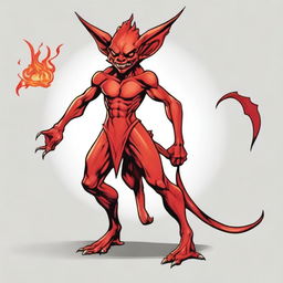 Generate a concept image of a red imp character from Dungeons and Dragons