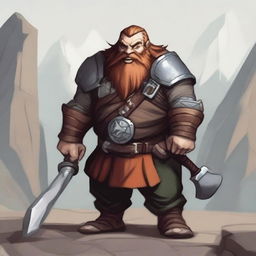 Generate a concept image of a dwarf character from Dungeons and Dragons