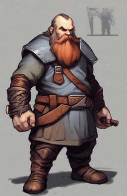 Generate an image of a dwarf character concept for Dungeons and Dragons