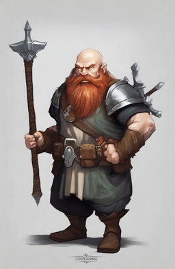 Generate an image of a dwarf character concept for Dungeons and Dragons