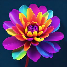 Generate an image of a vibrant and colorful flower blooming in the depths of the ocean