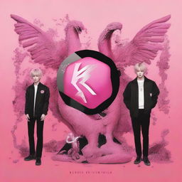 Create a cover for a new album by SKZ named 'Broken World', featuring Pink Viper