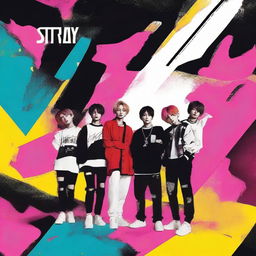 Create an image for a new Stray Kids album titled 'Broken World'