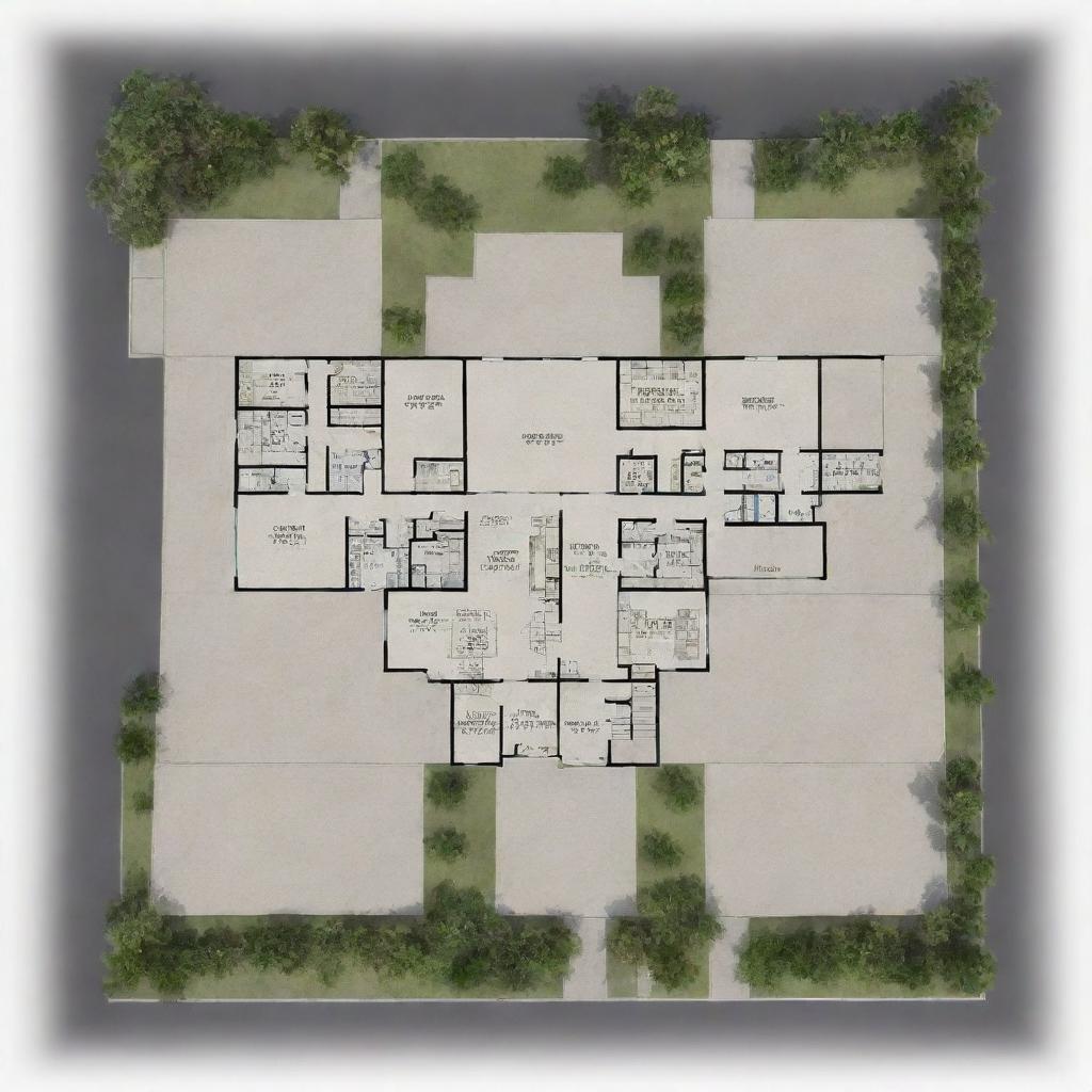 A detailed 2-story commercial building floor plan